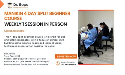 Manikin 4 DAY Split Beginner Course -Weekly 1 Session in Person